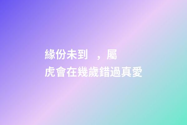 緣份未到，屬虎會在幾歲錯過真愛